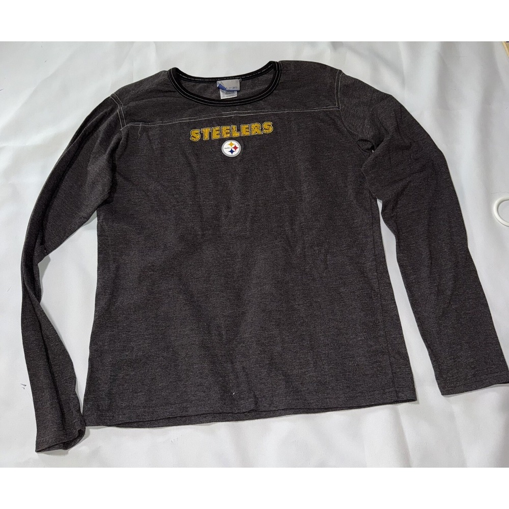 vtg reebok pittsburgh steelers long sleeve shirt mens Large